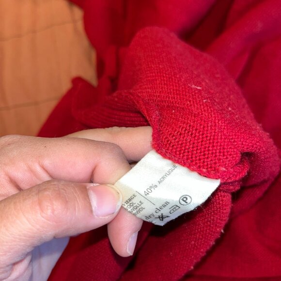 Rodier Vintage Red Lamswool Cardigan Sweater Size 42 Womens - Picture 5 of 7